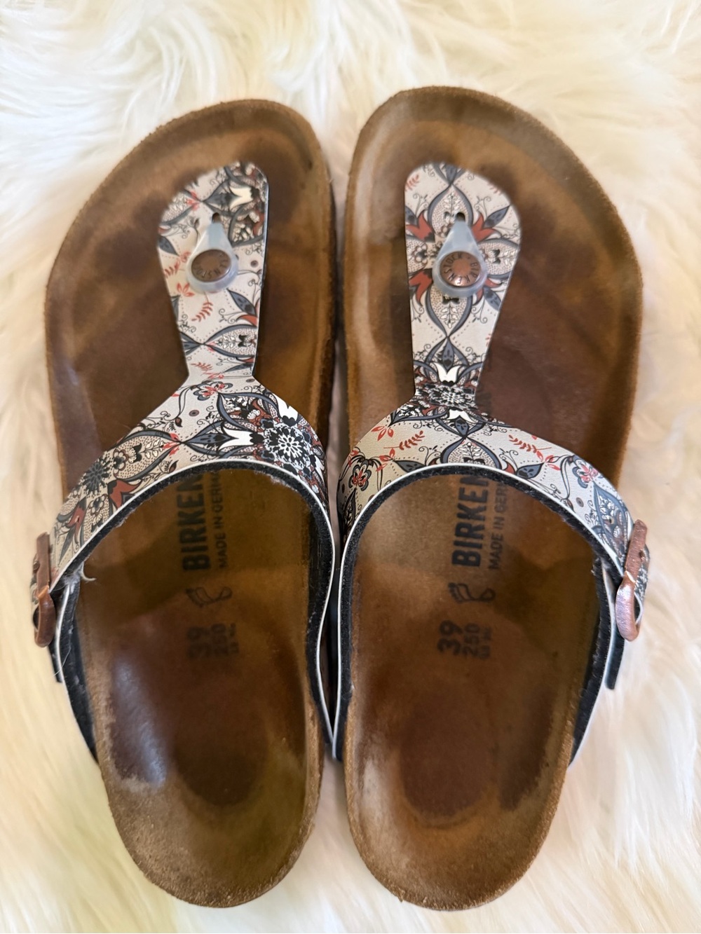 Birkenstock Women's Floral Print Boho Gizeh Sandals-40-9/9.5